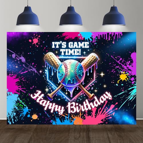 Fondo decorativo de cumpleaños Tema Béisbol 7x5 pies