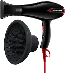 Secador de Cabelo Mondial com Difusor de Cachos Turbo Red Color - 127v