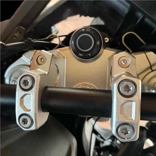Soporte de manillar elevador plateado para evitar dolor de espalda en moto DSX900 4