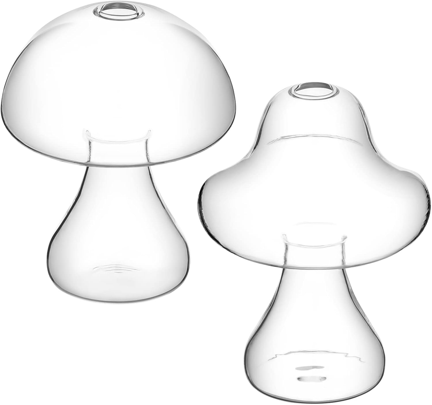 STOBOK Mushroom Decor 2 Pcs Clear Mushroom Vases Small Glass Vases Hydroponics Plant Flower Pot Flower Arrangement Desk Wedding Garden Decorative Decor Terrarium