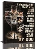 Tourrest Jesus Lion Wall Art Lion of Judah Pictures Poster Scripture Bible Verse Wall Decor Christia