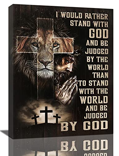 Tourrest Jesus Lion Wall Art Lion Of Judah Pictures Poster Scripture Bible Verse Wall Decor Christian Religious Canvas Prints Framed Artwork For Bedroom Living Room Church #TOP27