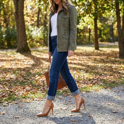 Image of Womens High Heels 4 Inch Closed Pointed Toe Pumps Stiletto Heels for Women Dress Sexy Wedding Pumps