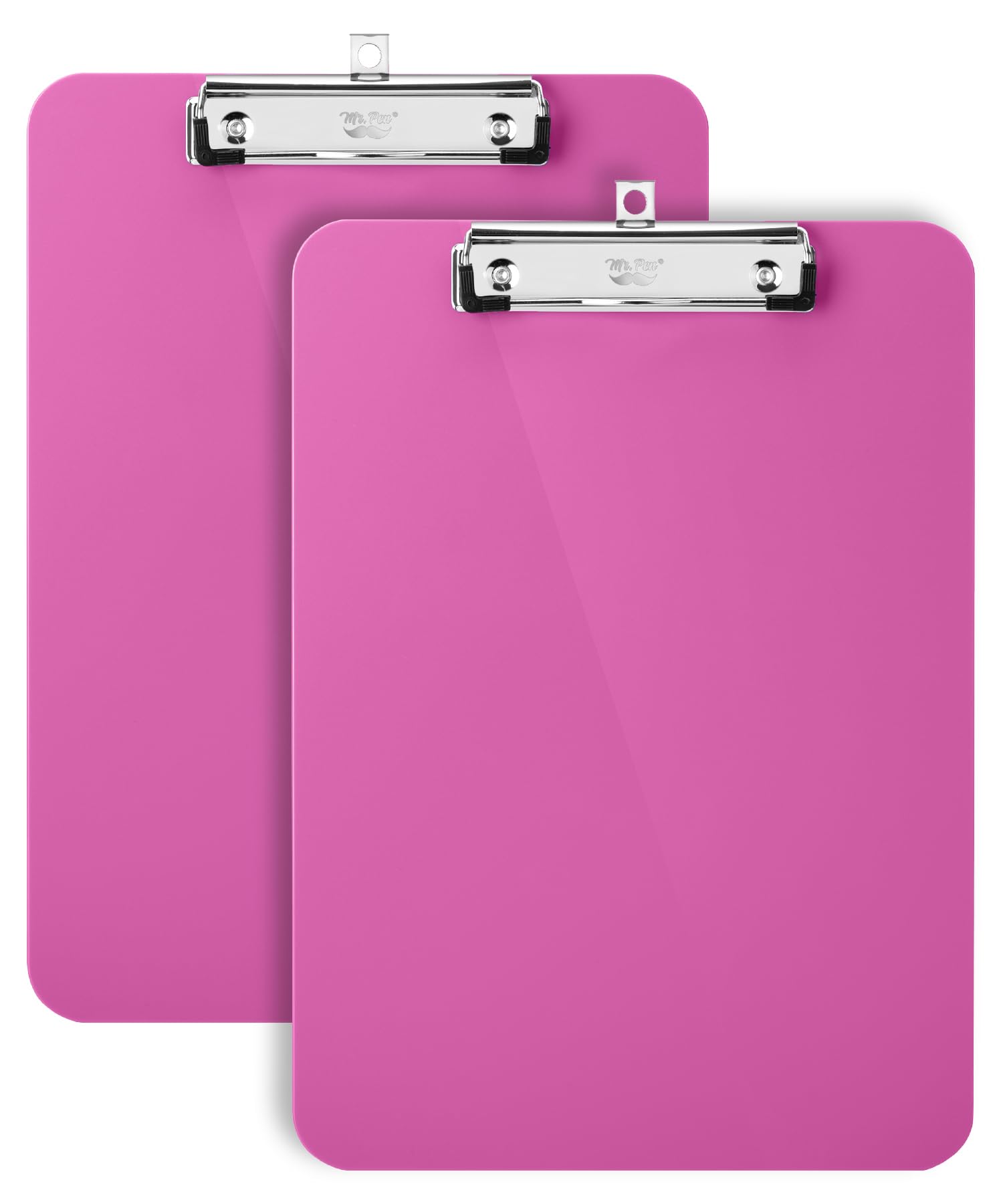 Mr. Pen- Plastic Clipboard, 12.5" x 9", 2 Pack, Hot Pink Clipboard Plastic, Low-Profile Metal Clip with Retractable Hanging Hole