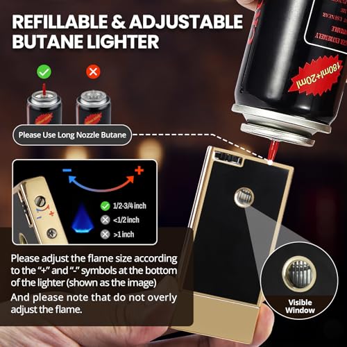 Encendedor de llama ajustable de soplete Butano miniatura 4