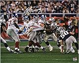 Eli Manning New York Giants Autographed 16" x 20" Super Bowl XLII Escaping Tackle Photograph - Autographed NFL Photos