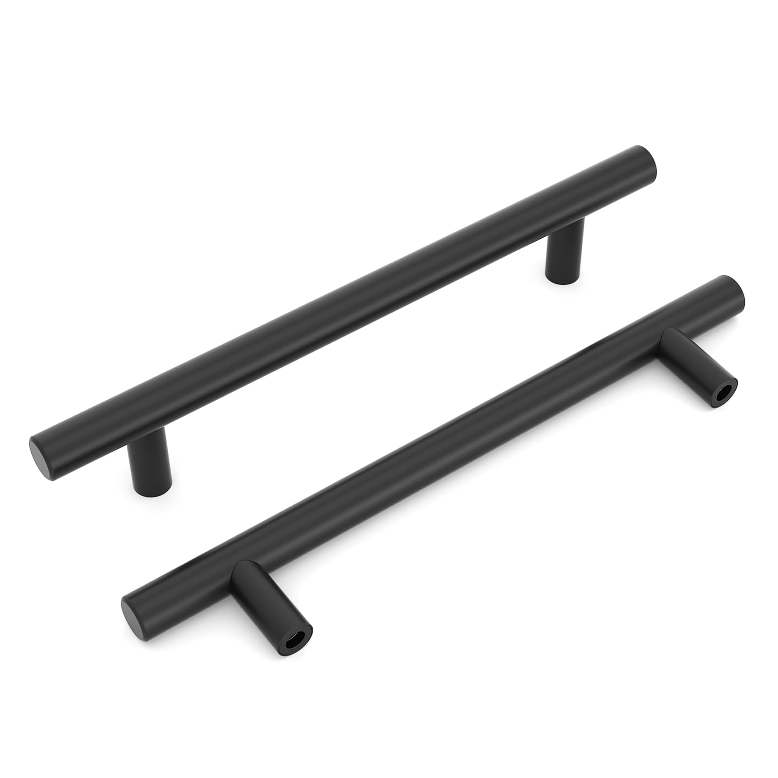 LONTAN 4 Pack Black Kitchen Handles 160mm Black Cupboard Handles Stainless Steel Drawer Pulls for Wardrobe Cabinet Suitable for Bathroom, Bedroom, Living Room