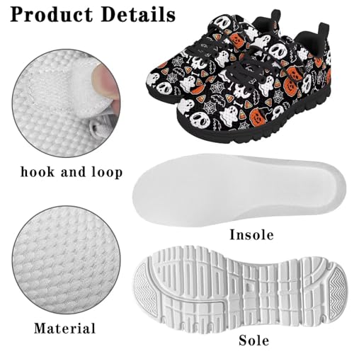 Girls Athletic Shoes with Hook and Loop Cute Print Breathable Mesh Tennis for Little Kid/Big Kid US 10.5-2.52