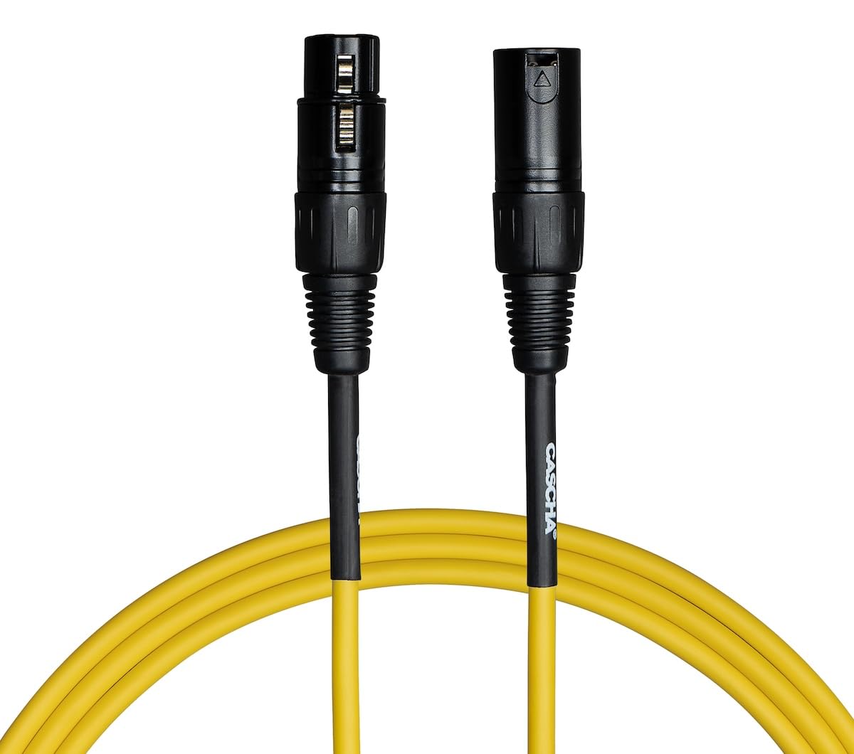 CASCHA Standard Line Microphone Cable (XLR), Yellow, 2m - Image 2