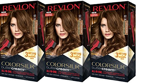 Revlon Colorsilk Buttercream Hair Dye, Light Golden Brown, Pack of 3