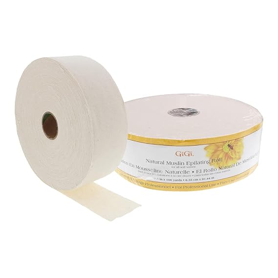 GiGi Epilating Roll For Hair Waxing/Hair Removal, Natural Muslin Epilating Roll, 2.5 By 100 Yds