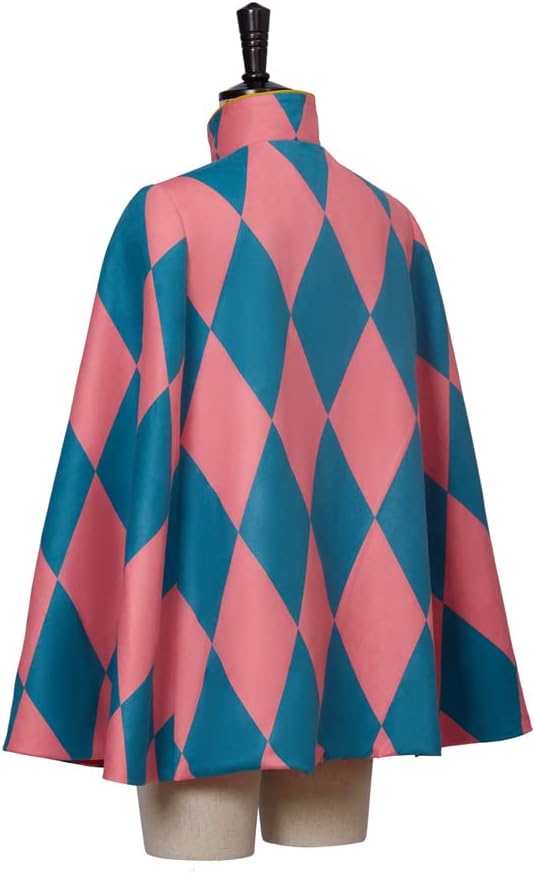 Anime Cloak Blue and Pink Plaid Cape Cosplay Costume for Unisex Adult - Image 4