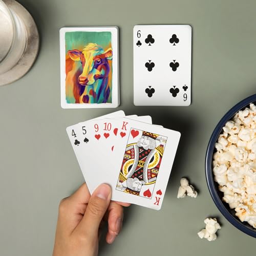Baraja de cartas Lantern Press Cow, 52 piezas tamaño póker miniatura 2