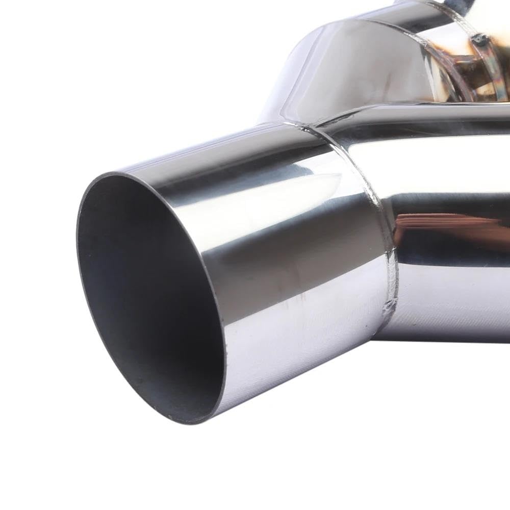 Terminale Di Scarico Universale A Doppio Cilindro In Acciaio Inox Con Ingresso Da 63 Mm E Uscita Da 76 Mm Per Sistema Di Scarico Auto