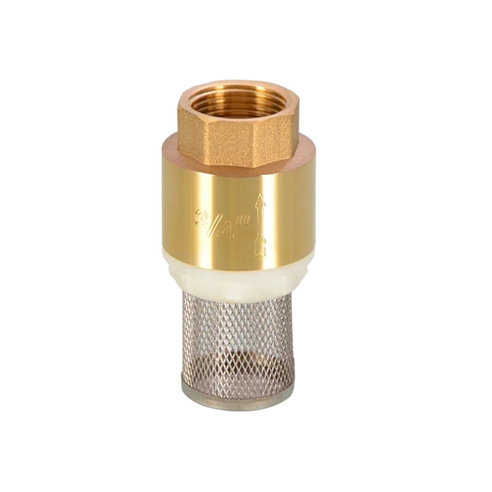 RUAJOGYNVM 1PCS 1" BSPP Female Brass Check Valve Non-Return with Steel Strainer Filter for Water Plumbing Pump RUAJOGYNVM
