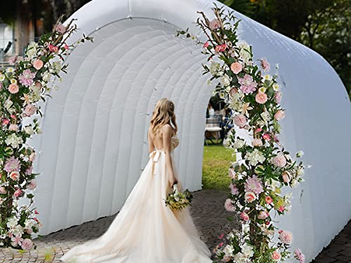 Image of OZIS Inflatable Tunnel Sports Tunnel Entrance with Installed Blower Inflatable Tunnel Tent for Business Advertising Event Exhibition Promotion,Street,Shop,Supermarket,School(White, 16x10x10ft)