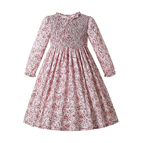 Pettigirl Girls Smocked Floral Dresses Maxi Birthday Sundress Hand Smocked Bodice Dress Size 2 3 4 5 6 8 10 12