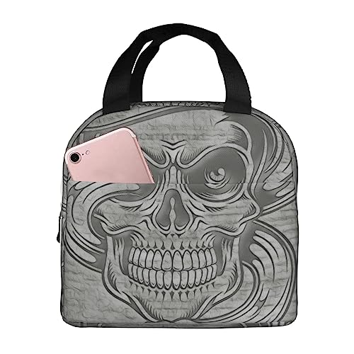 OHWODA Venom Skull Printed Insulated Lunch Box, Durable Portable Outdoor/Work Lunch Organization Box
