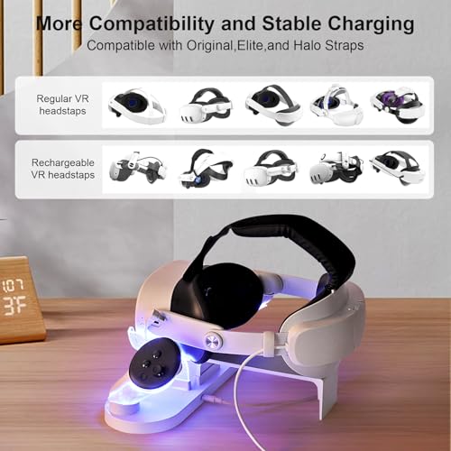 Station de charge pour Meta Quest 3S avec LED RVB et recharge rapide USB-C - 6