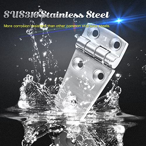 9Tong Hardware Mount Door Hinge Stainless Heavy Duty Boat Hinge Steel Yacht Deck Stainless Hinge Marine Garage SUS316 2pcs 38 mm x 71 mm - Image 3