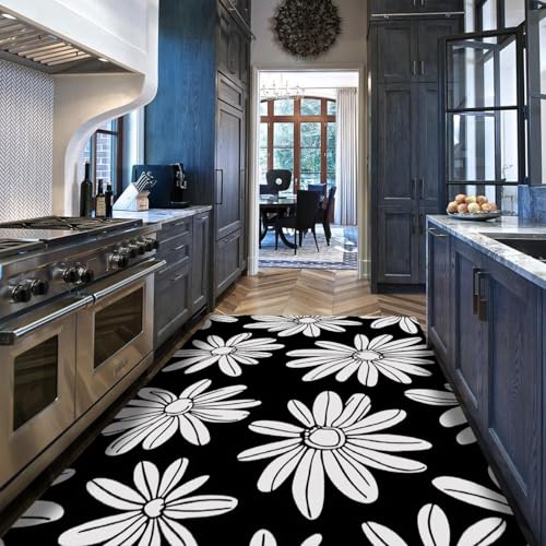 Tapis floraux abstraits simples de chambre 60x90cm lavable poil bas