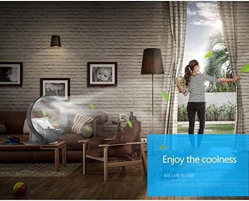 Bladeless Quiet Cooling Fan - Oscillating 90° Personal Table & Wall Mount Fan with 3 Speeds & Timer for Home, Office, Bedroom - Black Color