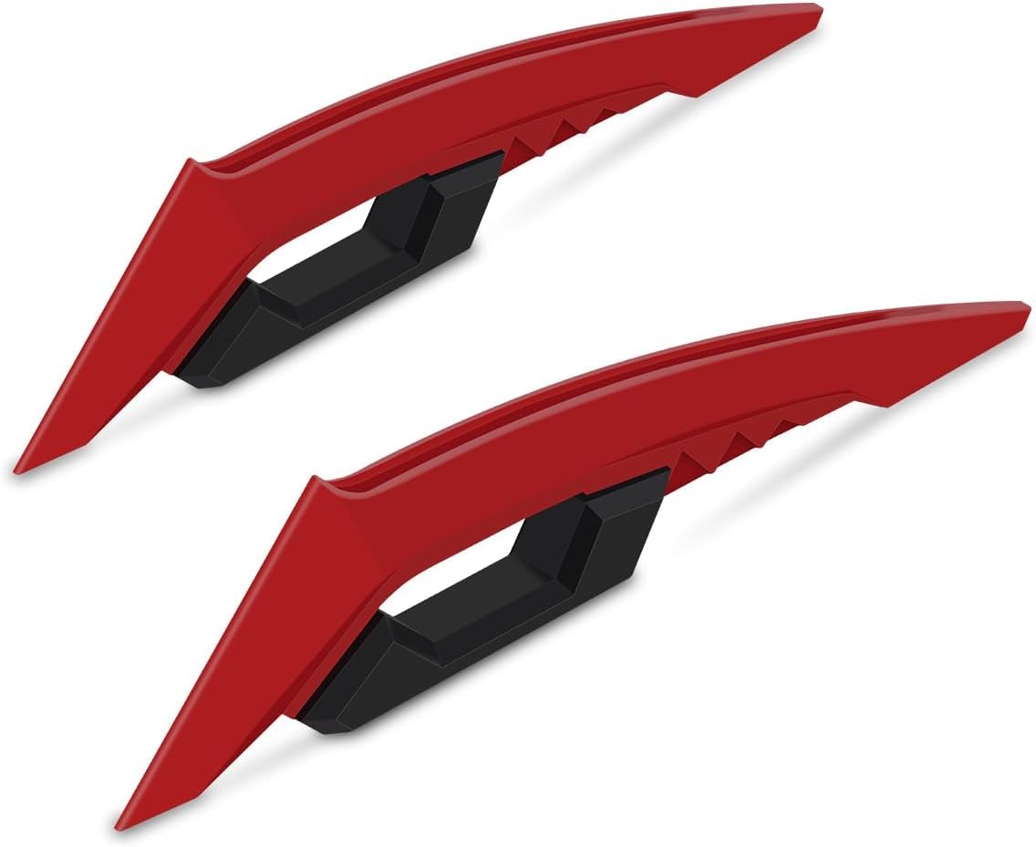 Universal Motorcycle Side Winglet Aerodynamic Wing Spoiler Helmet Fairing Winglets Side Spoiler Deflector Air Wing Kit Aerodynamic Wing Spoiler Helmet Wings Bike Helmet Spoiler (RED)-image-21