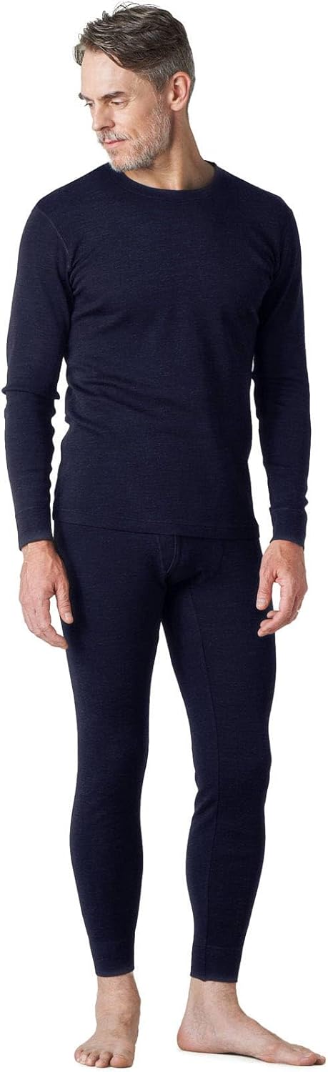 LAPASA Men's 100% Merino Wool Base Layer Set Lightweight Midweight Thermal Underwear Activewear Long John Top Bottom M31/M126
