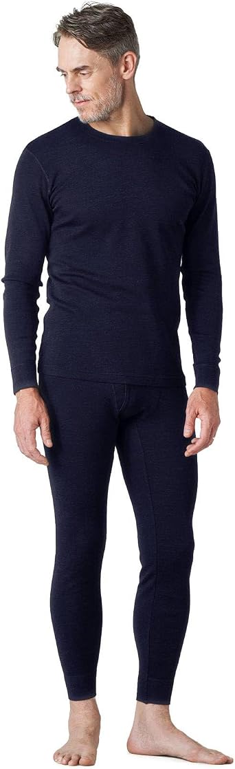 LAPASA Mens 100% Merino Wool Base Layer Set Lite, Midweight, Heavyweight Thermal Underwear Top Bottom M31/M126/M141/M144