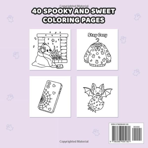 Spooky Girl: Cute and Easy Magical Coloring Book for Adults and Teens image 3