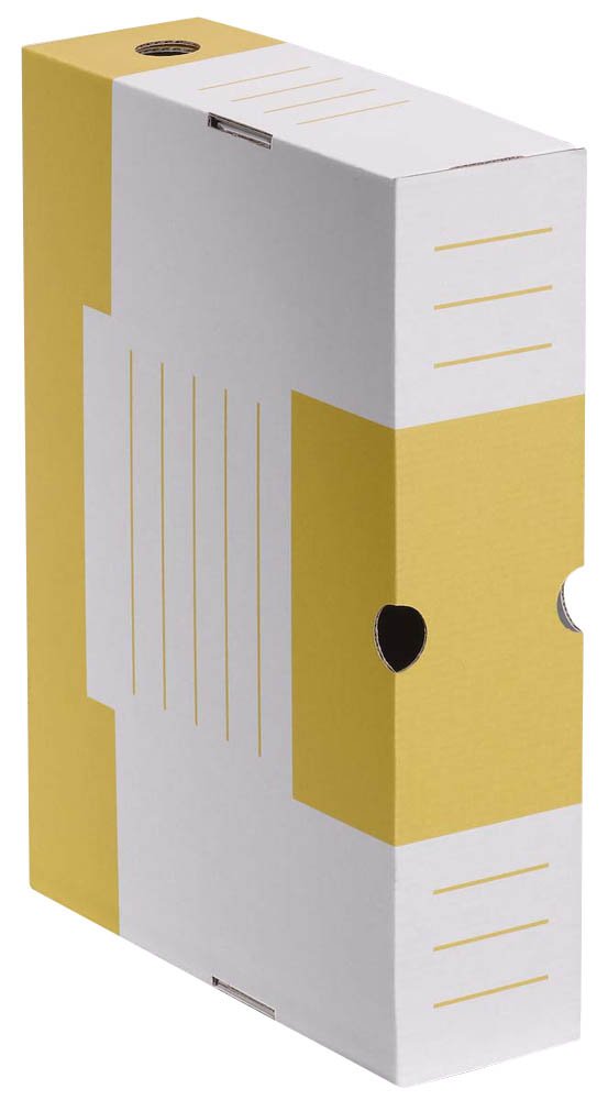 Archiboxen weiß/gelb 8,0 cm breit