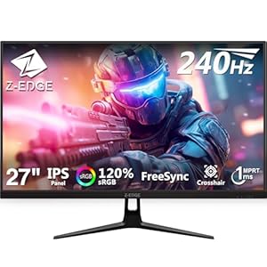 Z-Edge Gaming Monitor 27'' 240 Hz, IPS-paneel, 1ms, Scherm FHD LED (1920x1080) met HDMI-kabel, FreeSync, 400cd/m², HDMI 2.0 * 2 & DP 1.4 * 2, Verstelbare Kanteling, Ultraslank Frame, VESA-monteerbaar