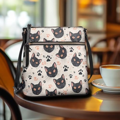 Image of Leather Purses for Women, Leather Hobo Bags for Women Travel Sling Purse Triple Zippered Pockets Shoulder Bag