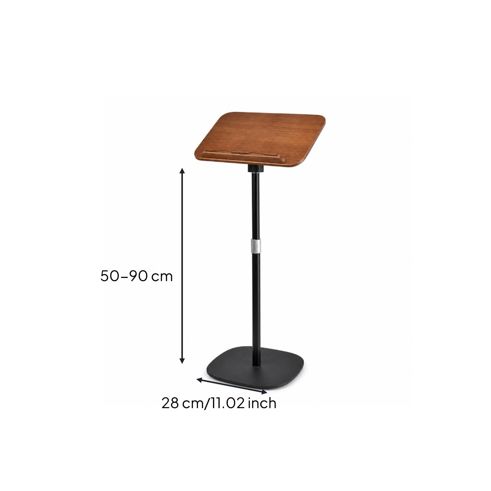 leseständer höhenverstellbar buchständer freistehend ständer mit holzplatte für studenten, musiker, arbeitszimmer, büro, wohnzimmer, 50cm-90cm