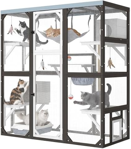 PetsCosset Large Wooden Walk-In Catio Outdoor Cat Enclosure for Indoor Cats — $229.99 (8% off)