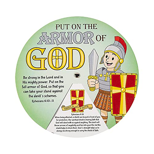Fun Express Armor of God Learning Wheels - VBS Vacation Bible School Supplies/Decor - 12 Pieces