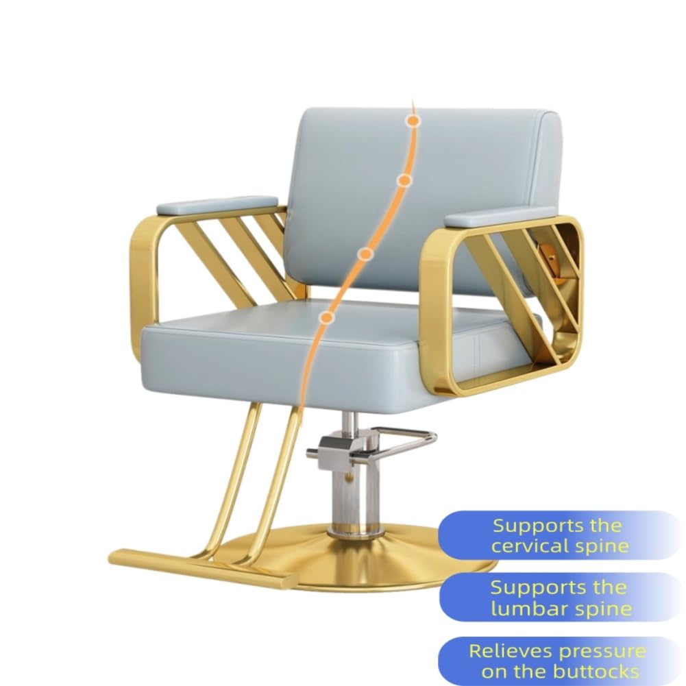 Hydrauliczny fotel salonowy - regulowana wysokość, stabilna podstawa | Obrót 360°, skóra ekologiczna łatwa do czyszczenia, maksymalne obciążenie 150 kg, wyposażenie salonu dla fryzjera