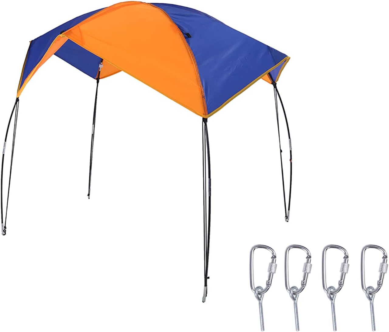 Ejoyous Boat Sun Shade Shelter, 2-4 Persons Portable Sailboat Awning Cover Fishing Tent Sun Shade for Outdoor Boating Picnic(68351 Awning (4 People))
