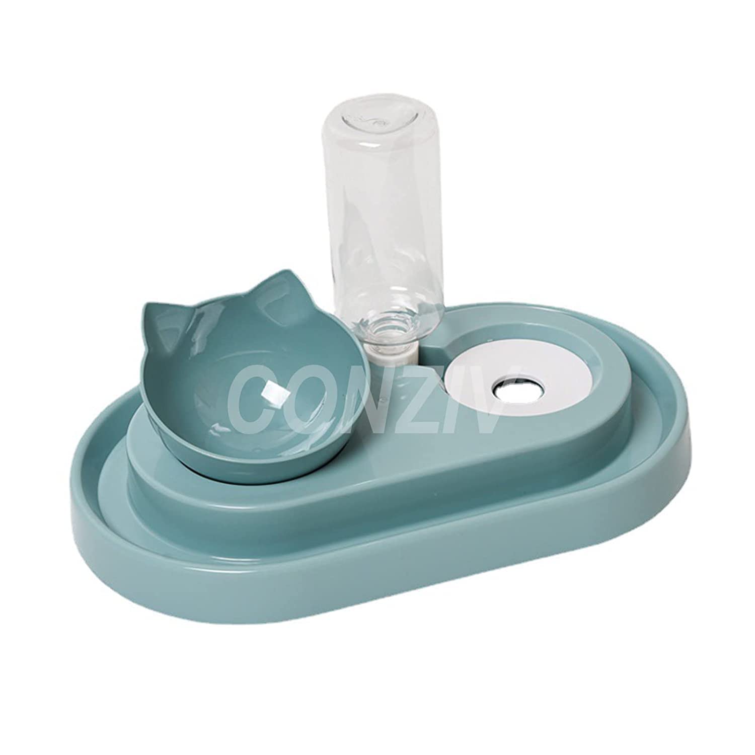Conziv 2-in-1 Cat Bowl Water Dispenser Automatic Water Storage Pet Dog Cat Food Bowl Food Container with Waterer Pet Waterer Feeder (B0BDVT5N51) Amazon Price History, Amazon Price Tracker