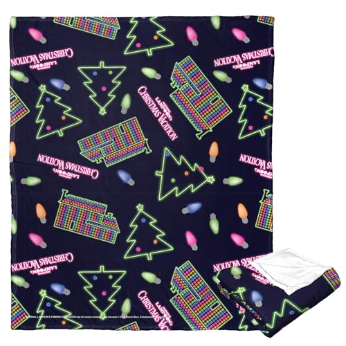 Northwest National Lampoons Christmas Vacation Silk Touch Throw Blanket, 50" x 60", Neon Christmas Lights