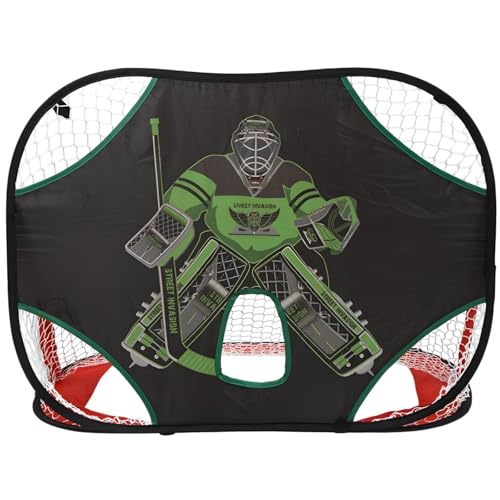 Oxford Fabric Ice Hockey Shooting Target, 35.4 X 23.6 X 23.6 Inch, Goal Net with Goalie Graphic, Youth & Adult Training