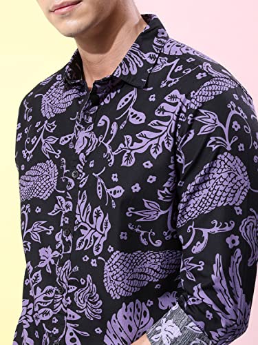 Image of Ketch Men Cotton Slim Fit Printed Full Sleeve Shirt