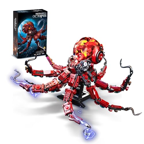 Mechanical Oktopus Klemmbausteine Bausteinen.Kompatibel Mit Lego Oktopus – STEM Perfekte Ozean-Moc Octopus Animal Deko für Zuhause/Büro. Geschenk für Kinder und Erwachsene ab 8-16 882PCS