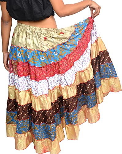 Wevez Women's Pack of 3 Tribal Style 7-Layer Skirt, One Size, Assorted2