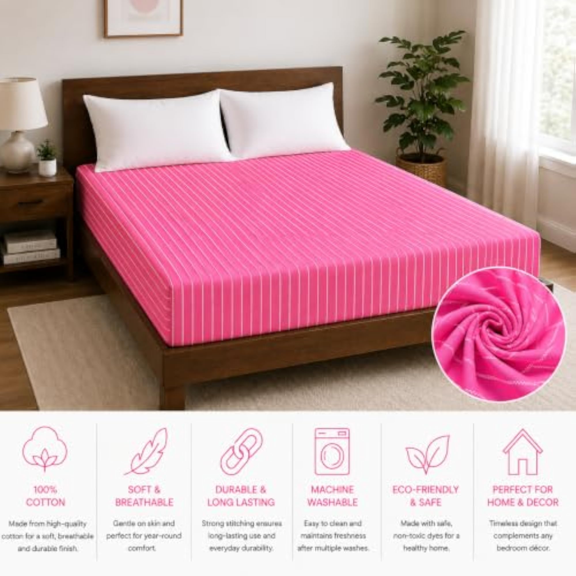Pure Cotton Chennimalai Stripe Bedspread, Pack of 2