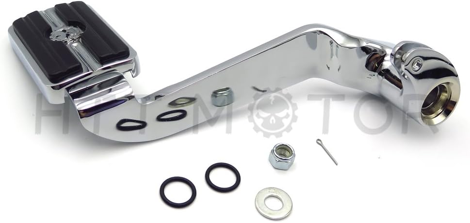 SMT-Chrome Billet Rear Brake Lever Brake Pedal Foot Lever with Skull Food Peg Compatible With 2014-later Touring Trike Road King Street Glide CVO Tri Glide FLHR Electra Glide [B07FN81NZ4]