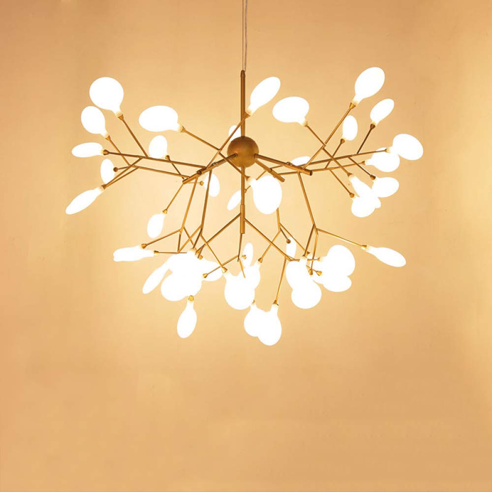 Lampe suspendue postmoderne dorée avec éclairage tricolore LED haute finition