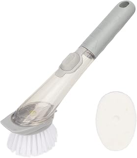 Plplaaobo Soap Dispensing Dish Brush,Non Slip Handle Leakproof Soap Dispensing Dish Scrubber Dish,Professional Durable Cleaning Brush for Home Kitchen Beauty Salon