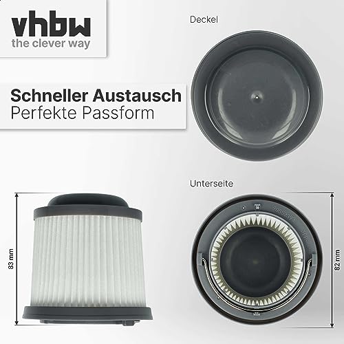 vhbw Zubehör Patronenfilter kompatibel mit Black und Decker Dustbuster Pivot PV1820L, PD1020, PD1020L, PD1420, PD1420LP, PD1820, PD1820L - Kartuschenfilter, Rundfilter, Ersatzteil