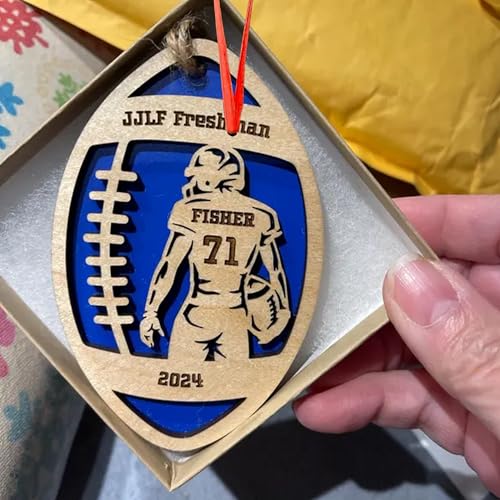 Personalized Football Ornament 2025, Custom American Football Wooden Christmas Ornament, Custom Team Ornament Footballs Player Gift Keepsake, Personalized Christmas Tree Decoration 1 - Image 4